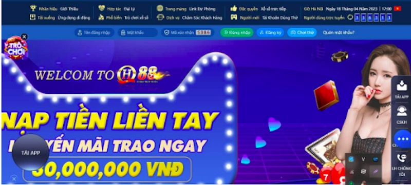 QH88 có giao diện tiếng Việt rõ ràng, thiết kế theo phong cách hiện đại